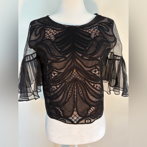 Alexis Black Sheer Lace Blouse - Picture 2 of 4